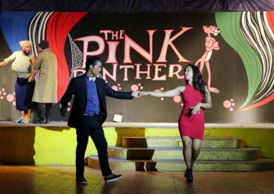Ballerini animatori durante lo spettacolo teatrale al pantera rosa